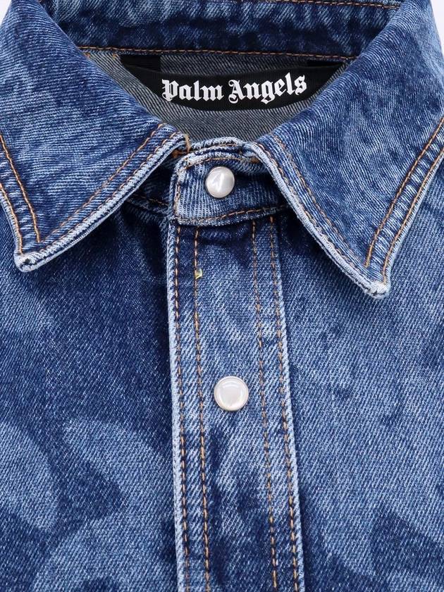 23 fw Denim Shirt WITH All-over PALMITY Print PMYD020E23DEN0014540 B0650471941 - PALM ANGELS - BALAAN 4