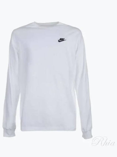 Men's NSW Club Long Sleeve T-Shirt White - NIKE - BALAAN 2