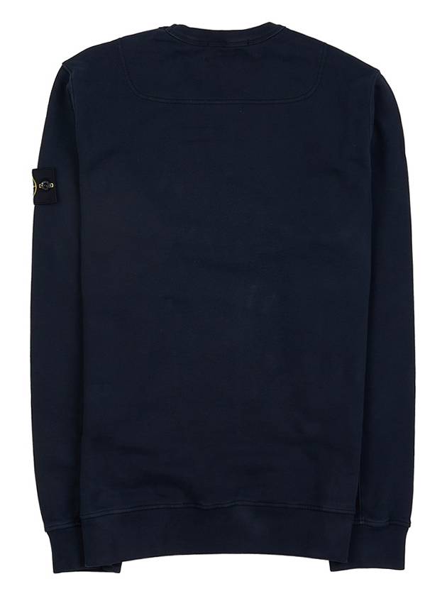 Brushed Cotton Fleece Garment Dyed Crewneck Sweatshirt Navy - STONE ISLAND - BALAAN 3