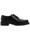 lace-up leather derby shoes black - PRADA - BALAAN.