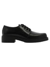 lace-up leather derby shoes black - PRADA - BALAAN.