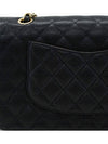 Classic medium flap bag caviar gold champagne shoulder black A01112 - CHANEL - BALAAN 5