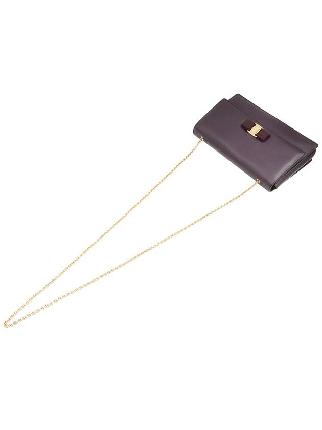 Ferragamo Deep Purple Saffiano Vara Gold Chain Genie Cross Bag 21 D855 - SALVATORE FERRAGAMO - BALAAN 5