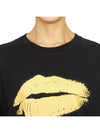 Lips Embroidered Logo Short-Sleeved T-Shirt Black - ISABEL MARANT - BALAAN 9