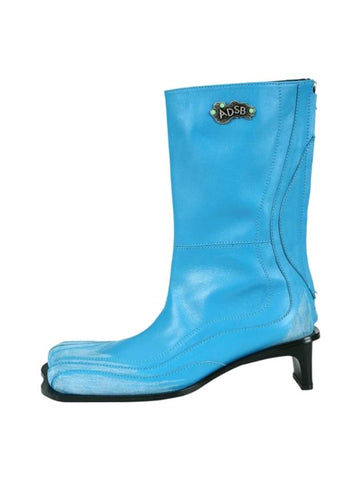 Women's Everett Square Middle Boots Blue - ANDERSSON BELL - BALAAN 1