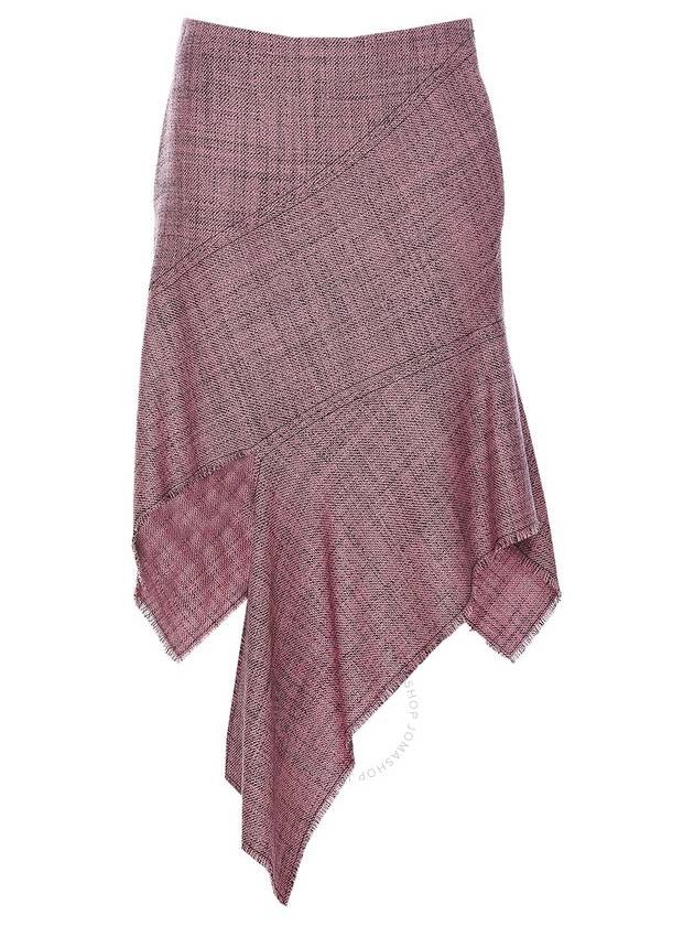 Stella Mccartney Ladies Pink Frayed Wool-Tweed Skirt, Brand Size 38 (US Size 4) - STELLA MCCARTNEY - BALAAN 1