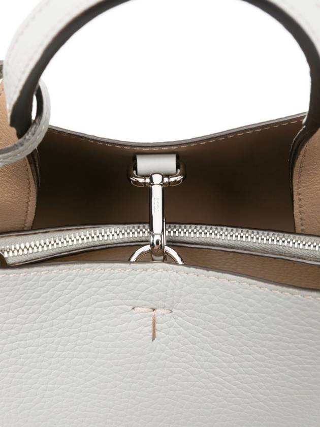 Logo Charm Leather Micro Tote Bag Grey - TOD'S - BALAAN 6