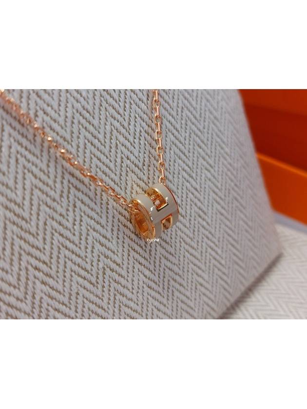 Mini Pop H Pendant Rose Gold & Marron Glace - HERMES - BALAAN 3