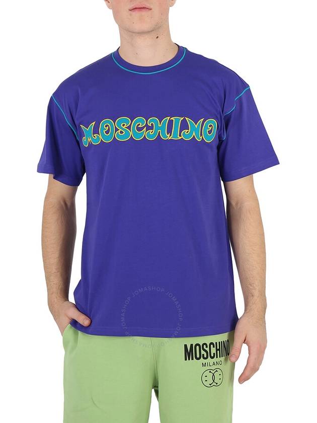 Moschino Purple Seasonal Logo Print Cotton T-Shirt, Size X-Small - MOSCHINO - BALAAN 1