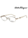 Eyewear Oval Titanium Eyeglasses White - SALVATORE FERRAGAMO - BALAAN 3