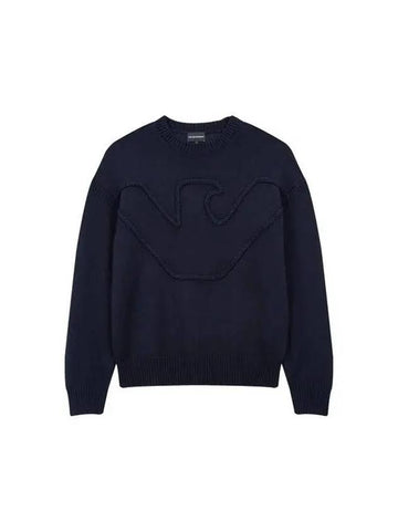 Men s braid logo decoration knit navy 271747 - EMPORIO ARMANI - BALAAN 1