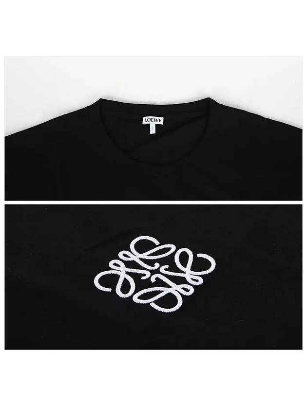 Anagram Crew Neck Cotton Short Sleeve T-Shirt Black - LOEWE - BALAAN 6