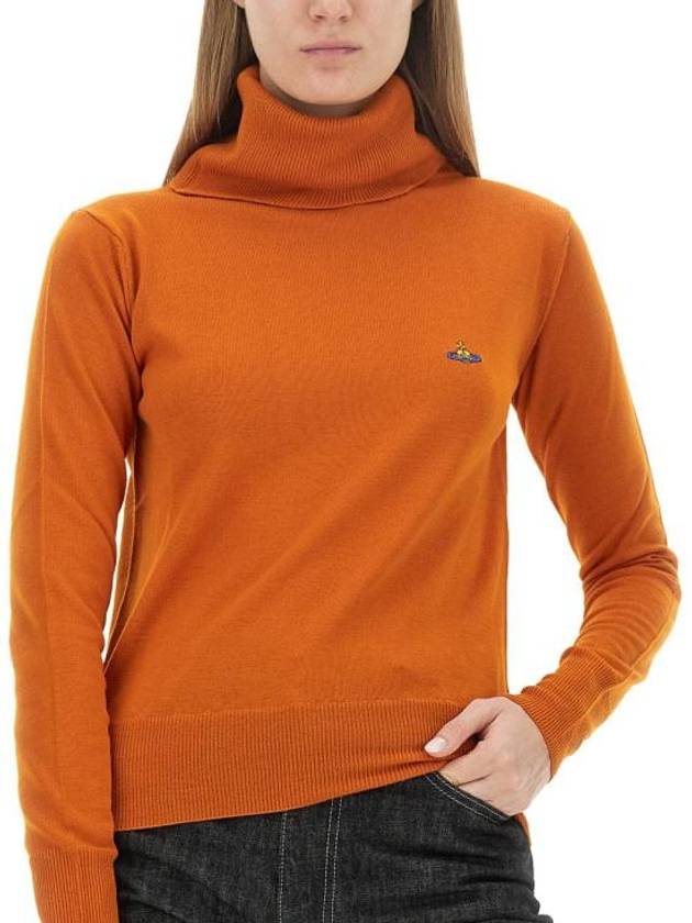 Bea ORB Embroidered Logo Turtleneck Orange - VIVIENNE WESTWOOD - BALAAN 5