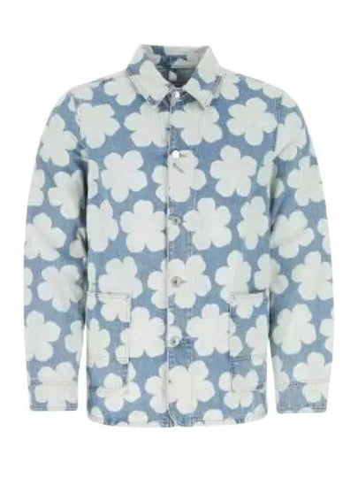 Floral Print Denim Jacket Blue - KENZO - BALAAN 2