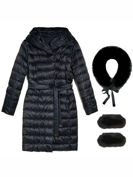 Novef Fox Fur Full Set Reversible Padding Midnight Blue 94960426 002 - MAX MARA - BALAAN 1