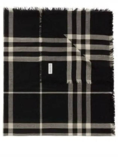 Checked Wool Scarf Black - BURBERRY - BALAAN 2