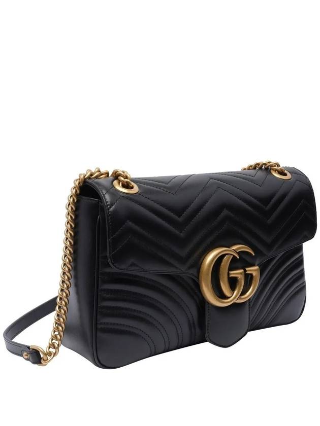 GG Marmont Matelasse Medium Shoulder Bag Black - GUCCI - BALAAN 3