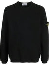 Men's Wappen Patch Crewneck Sweatshirt Black - STONE ISLAND - BALAAN 1