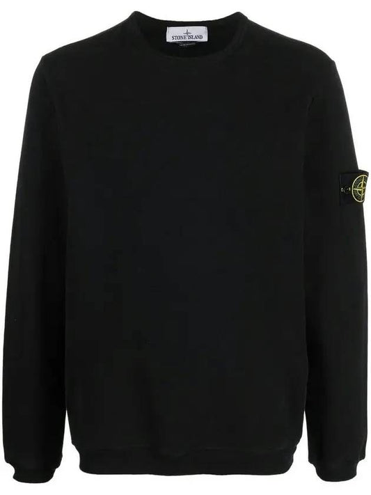Men's Wappen Patch Crewneck Sweatshirt Black - STONE ISLAND - BALAAN 1