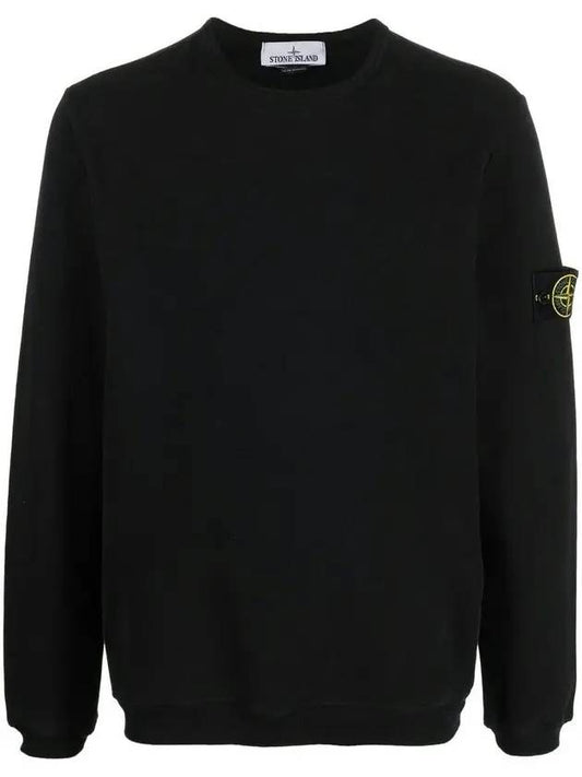 Men's Wappen Patch Crewneck Sweatshirt Black - STONE ISLAND - BALAAN.