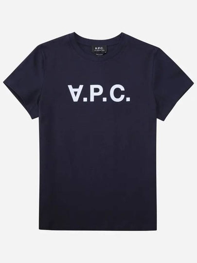 VPC Logo Organic Cotton Short Sleeve T-Shirt Navy - A.P.C. - BALAAN 2