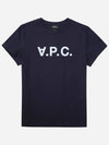 VPC Logo Organic Cotton Short Sleeve T-Shirt Navy - A.P.C. - BALAAN 3