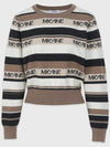 Women's Demour Striped Logo Knit Brown - MICANE - BALAAN 5