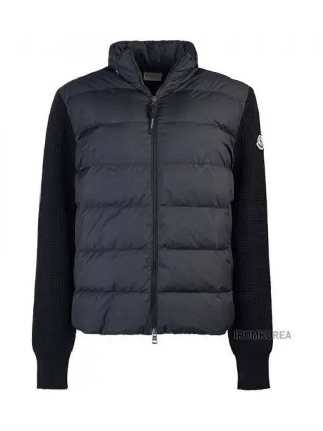 Padded Wool Zip-Up Hoodie Black - MONCLER - BALAAN 2