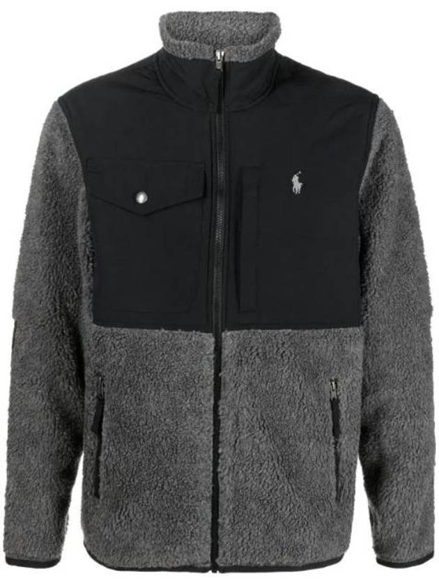 Logo Fleece Zip-Up Jacket Grey - POLO RALPH LAUREN - BALAAN 1