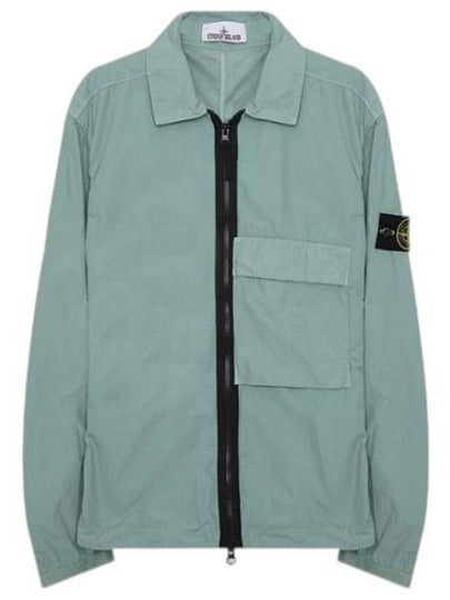 Naslan Garment Dyed Compass Patch Zip-up Jacket Sage Green - STONE ISLAND - BALAAN 2