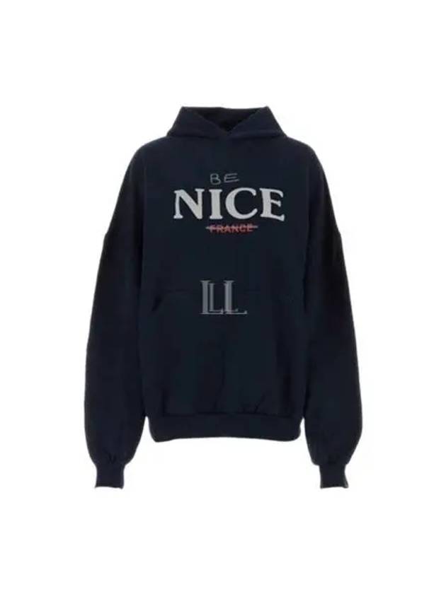 Be Nice Printed Hoodie Navy - BALENCIAGA - BALAAN 2