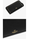 Women's Rockstud Zip Up Long Wallet Black - VALENTINO - BALAAN 4