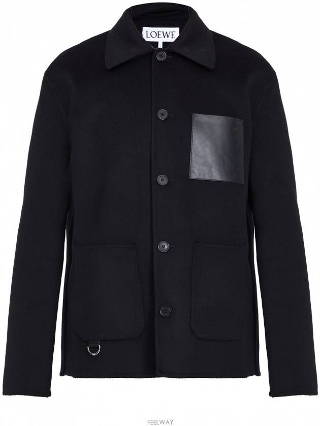 Anagram Embossed Workwear Wool Cashmere Blend Jacket Black - LOEWE - BALAAN 5