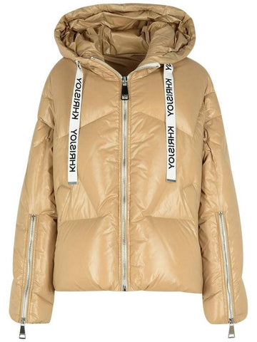 Khrisjoy 'Shiny' Beige Polyamide Down Jacket - KHRISJOY - BALAAN 1