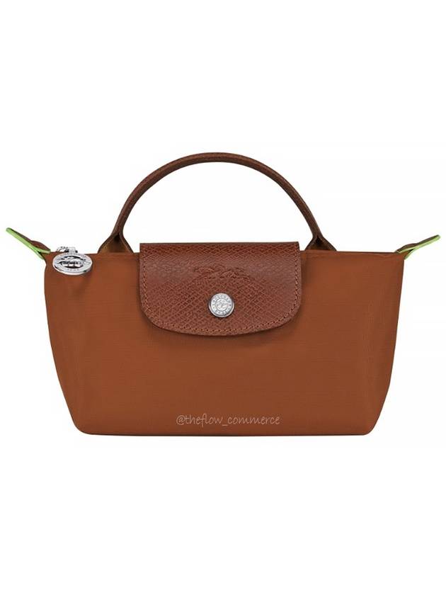 Le Pliage Canvas Pouch Back Green Brown Cognac - LONGCHAMP - BALAAN 2