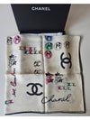 24 Season Women s Square Silk Scarf CC Logo Ivory AAA295 - CHANEL - BALAAN 1