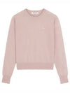 Women's Baby Fox Patch Regular Knit Top Pink - MAISON KITSUNE - BALAAN 2