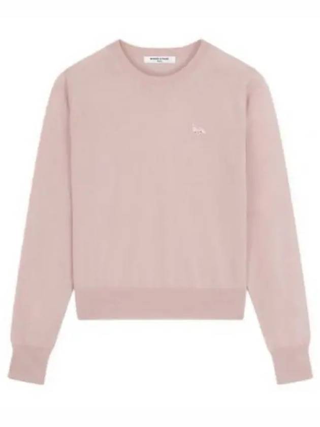 Women's Baby Fox Patch Regular Knit Top Pink - MAISON KITSUNE - BALAAN 2