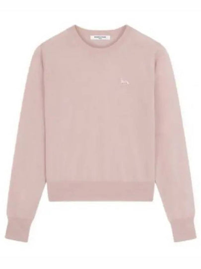 Women's Baby Fox Patch Regular Knit Top Pink - MAISON KITSUNE - BALAAN 2