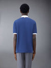 Solid Fine Pique Oversized Short Sleeve Polo Shirt Blue - THOM BROWNE - BALAAN 3