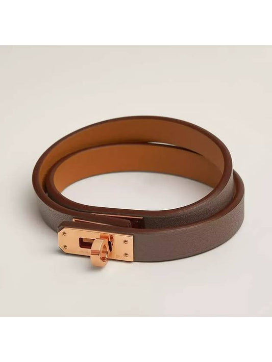 Mini Kelly Double Tour Bracelet Etoupe - HERMES - BALAAN 2