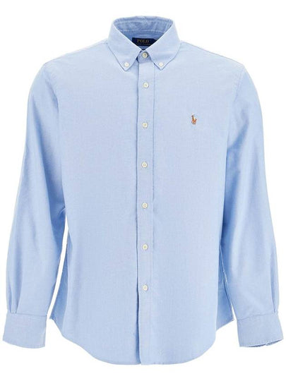 Embroidery Pony Oxford Long Sleeve Shirt Blue - POLO RALPH LAUREN - BALAAN 2