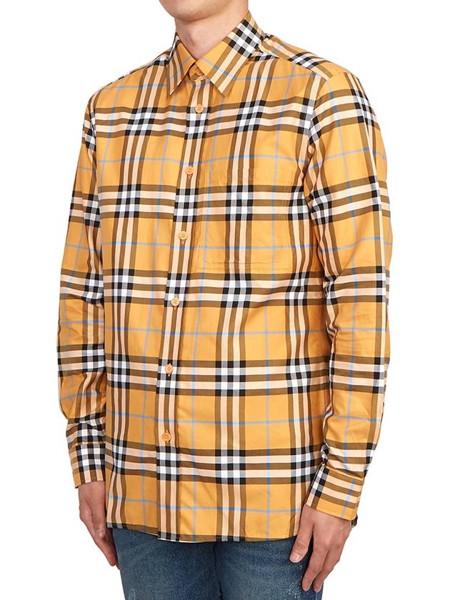 Men's Vintage Check Long Sleeve Shirt Dusty Orange - BURBERRY - BALAAN 3