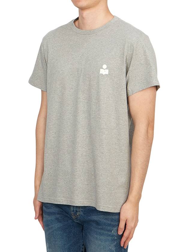 Zafferh Logo Cotton Short Sleeve T-Shirt Grey - ISABEL MARANT - BALAAN 4