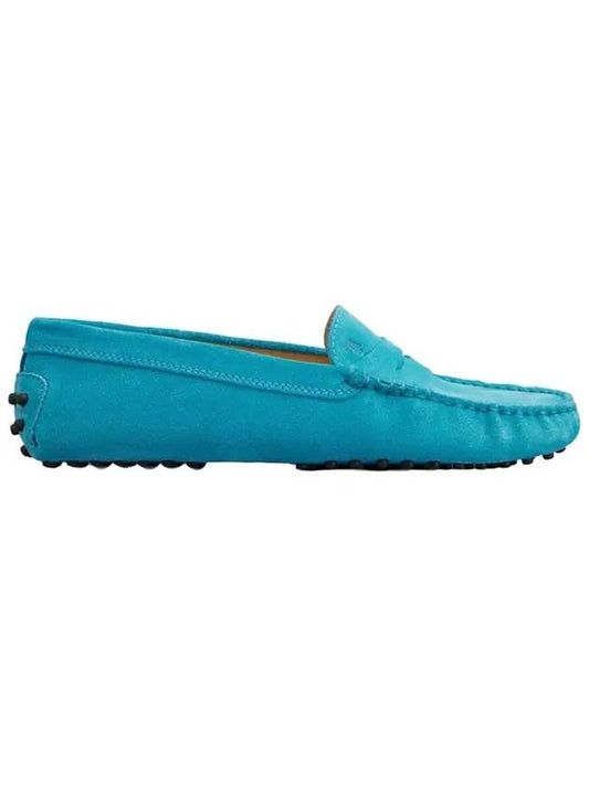 Women's Gomino Suede Driving Shoes Light Blue - TOD'S - BALAAN.