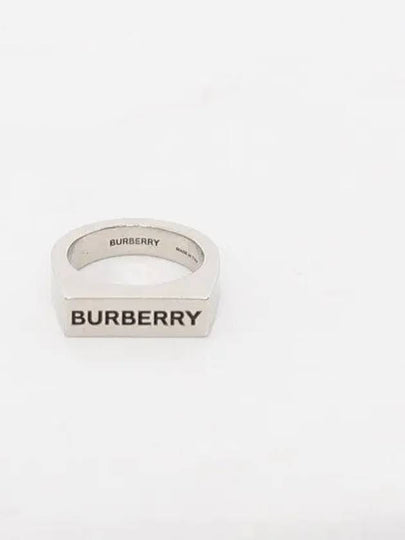 Engraved Palladium Plated Signet Ring Silver - BURBERRY - BALAAN 2