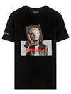 Gangster Print Short Sleeve T-Shirt Black - NEIL BARRETT - BALAAN 2