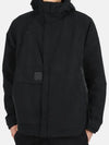 Men's Metropolis Logo Patch Pocket Hooded Jacket Black - CP COMPANY - BALAAN 3