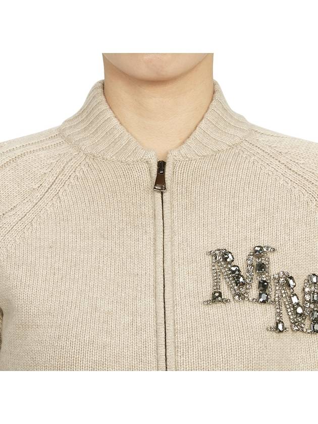 Armanda Cashmere Zip-Up Cardigan Beige - MAX MARA - BALAAN 8