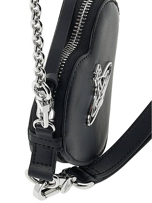 ORB Heart Chain Leather Cross Bag Black - VIVIENNE WESTWOOD - BALAAN 9